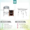 imageGoplus Camping Kitchen Table Portable Outdoor Cooking Table with Storage 26 Tabletop Detachable Windscreen Camp Cook Station Folding Grill Table for Tailgating BBQ Picnic Backyard Beach RVBrown