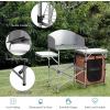 imageGoplus Camping Kitchen Table Portable Outdoor Cooking Table with Storage 26 Tabletop Detachable Windscreen Camp Cook Station Folding Grill Table for Tailgating BBQ Picnic Backyard Beach RVBrown