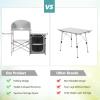 imageGoplus Camping Kitchen Table Portable Outdoor Cooking Table with Storage 26 Tabletop Detachable Windscreen Camp Cook Station Folding Grill Table for Tailgating BBQ Picnic Backyard Beach RVGrey