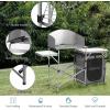 imageGoplus Camping Kitchen Table Portable Outdoor Cooking Table with Storage 26 Tabletop Detachable Windscreen Camp Cook Station Folding Grill Table for Tailgating BBQ Picnic Backyard Beach RVGrey