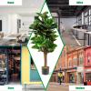 imageGoplus Fake Fiddle Leaf Fig Tree 4FT Tall Artificial Tree Greenery Plants in Pots Decorative Faux Trees for Indoor Home OfficeGreen
