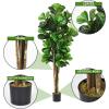 imageGoplus Fake Fiddle Leaf Fig Tree 4FT Tall Artificial Tree Greenery Plants in Pots Decorative Faux Trees for Indoor Home OfficeGreen