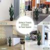 imageGoplus Fake Snake Plant 2 Pack 36quot Tall Artificial Potted Floor Plant Large Faux Sansevieria Plant with 6 Pot and 20pcs Leaves for Living Room House Modern Office Indoor DecorGreen  2 Pack