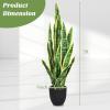 imageGoplus Fake Snake Plant 2 Pack 36quot Tall Artificial Potted Floor Plant Large Faux Sansevieria Plant with 6 Pot and 20pcs Leaves for Living Room House Modern Office Indoor DecorGolden