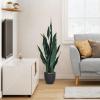 imageGoplus Fake Snake Plant 2 Pack 36quot Tall Artificial Potted Floor Plant Large Faux Sansevieria Plant with 6 Pot and 20pcs Leaves for Living Room House Modern Office Indoor DecorGreen  2 Pack