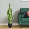 imageGoplus Fake Snake Plant 2 Pack 36quot Tall Artificial Potted Floor Plant Large Faux Sansevieria Plant with 6 Pot and 20pcs Leaves for Living Room House Modern Office Indoor DecorGolden