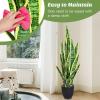 imageGoplus Fake Snake Plant 2 Pack 36quot Tall Artificial Potted Floor Plant Large Faux Sansevieria Plant with 6 Pot and 20pcs Leaves for Living Room House Modern Office Indoor DecorGolden