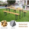 imageGoplus Foldable Picnic Table with Benches 3Piece 70 Portable Beer Garden Table with Sturdy Steel Frame Folding Wooden Picnic Tables for Outdoors Patio Backyard