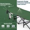 imageGoplus Folding Camping Cot 275quot Sleeping Cot for Adults with Carry Bag 600LBS Weight Capacity Slanted Head Side Pocket Heavy Duty Portable Camping Bed for Kids Beach Office Snap BlueGreen