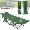 imageGoplus Folding Camping Cot 275quot Sleeping Cot for Adults with Carry Bag 600LBS Weight Capacity Slanted Head Side Pocket Heavy Duty Portable Camping Bed for Kids Beach Office Snap BlueGreen