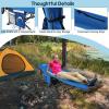 imageGoplus Folding Camping Cot 275quot Sleeping Cot for Adults with Carry Bag 600LBS Weight Capacity Slanted Head Side Pocket Heavy Duty Portable Camping Bed for Kids Beach Office Snap BlueBlue