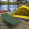 imageGoplus Folding Camping Cot 275quot Sleeping Cot for Adults with Carry Bag 600LBS Weight Capacity Slanted Head Side Pocket Heavy Duty Portable Camping Bed for Kids Beach Office Snap BlueGreen