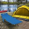 imageGoplus Folding Camping Cot 275quot Sleeping Cot for Adults with Carry Bag 600LBS Weight Capacity Slanted Head Side Pocket Heavy Duty Portable Camping Bed for Kids Beach Office Snap BlueBlue