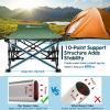 imageGoplus Folding Camping Cot 275quot Sleeping Cot for Adults with Carry Bag 600LBS Weight Capacity Slanted Head Side Pocket Heavy Duty Portable Camping Bed for Kids Beach Office Snap BlueGreen