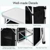 imageGoplus Folding Camping Kitchen Table with Storage Aluminum Portable Outdoor Cooking Table with Windscreen Foldable Camp Table Cook Station for BBQ Grill Party Picnics 68D x 19W x 435H in BlackBlack