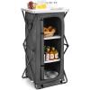 imageGoplus Folding Camping Storage Cabinet Pop Up Outdoor Camping Kitchen Station with Large 3Tier Storage Organizer Carry Bag Easy Set Up Portable Compact Camping Table for BBQ Picnic Backyard 5547