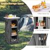 imageGoplus Folding Camping Storage Cabinet Pop Up Outdoor Camping Kitchen Station with Large 3Tier Storage Organizer Carry Bag Easy Set Up Portable Compact Camping Table for BBQ Picnic Backyard 5547