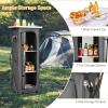 imageGoplus Folding Camping Storage Cabinet Pop Up Outdoor Camping Kitchen Station with Large 3Tier Storage Organizer Carry Bag Easy Set Up Portable Compact Camping Table for BBQ Picnic Backyard 5555