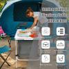 imageGoplus Folding Camping Table with Storage Aluminum Outdoor Camp Table with 2Level Adjustable Height Lightweight Portable Foldable Picnic Table for Tailgating Beach BBQ Party RVGrey