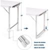 imageGoplus Folding Camping Table with Storage Aluminum Outdoor Camp Table with 2Level Adjustable Height Lightweight Portable Foldable Picnic Table for Tailgating Beach BBQ Party RVGrey