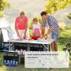 imageGoplus Folding Camping Table with Storage Aluminum Outdoor Camp Table with 2Level Adjustable Height Lightweight Portable Foldable Picnic Table for Tailgating Beach BBQ Party RVGrey