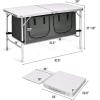 imageGoplus Folding Camping Table with Storage Aluminum Outdoor Camp Table with 2Level Adjustable Height Lightweight Portable Foldable Picnic Table for Tailgating Beach BBQ Party RVGrey