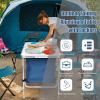 imageGoplus Folding Camping Table with Storage Aluminum Outdoor Camp Table with 2Level Adjustable Height Lightweight Portable Foldable Picnic Table for Tailgating Beach BBQ Party RVBlue