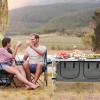imageGoplus Folding Camping Table with Storage Aluminum Outdoor Camp Table with 2Level Adjustable Height Lightweight Portable Foldable Picnic Table for Tailgating Beach BBQ Party RVGrey