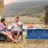 imageGoplus Folding Camping Table with Storage Aluminum Outdoor Camp Table with 2Level Adjustable Height Lightweight Portable Foldable Picnic Table for Tailgating Beach BBQ Party RVBlue