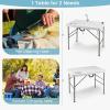 imageGoplus Folding Fish Cleaning Table with Dual Water Basins Heavy Duty Fillet Table with Hose Hook Up Sink and Faucet Portable Outdoor Camping Sink Station for Dock Beach Patio Picnic 40without Grid Rack