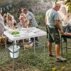 imageGoplus Folding Fish Cleaning Table with Dual Water Basins Heavy Duty Fillet Table with Hose Hook Up Sink and Faucet Portable Outdoor Camping Sink Station for Dock Beach Patio Picnic 40with Grid Rack