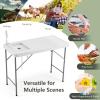imageGoplus Folding Fish Cleaning Table with Sink and Faucet Heavy Duty Fillet Table with Hose Hook Up Portable Outdoor Camping Sink Station Hunting Cutting Table for Dock Beach Patio Picnic