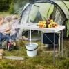 imageGoplus Folding Fish Cleaning Table with Sink and Faucet Heavy Duty Fillet Table with Hose Hook Up Portable Outdoor Camping Sink Station Hunting Cutting Table for Dock Beach Patio Picnic