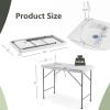 imageGoplus Folding Fish Cleaning Table with Sink and Faucet Heavy Duty Fillet Table with Hose Hook Up Portable Outdoor Camping Sink Station Hunting Cutting Table for Dock Beach Patio Picnic