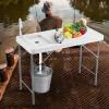 imageGoplus Folding Fish Cleaning Table with Sink and Faucet Heavy Duty Fillet Table with Hose Hook Up Portable Outdoor Camping Sink Station Hunting Cutting Table for Dock Beach Patio Picnic