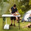 imageGoplus Folding Fish Cleaning Table with Sink and Spray Nozzle Heavy Duty Fillet Table with Hose Hook Up and Faucet Portable Outdoor Camping Sink Station for Dock Beach Patio Picnic