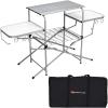 imageGoplus Folding Grill Table Aluminum Camping Table with 26 Main Tabletop Hooks and Carry Bag Portable Picnic Table Grill Stand for Outdoor Tailgating BBQ Beach Backyard RV