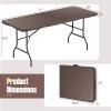imageGoplus Folding Tables 6ft Foldable Plastic Card Table Portable Heavy Duty Fold Up Table wHandle White Outdoor Utility Folding Table for Picnic Party Dining Camping Beach BBQ No AssemblyCoffee