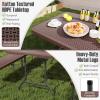 imageGoplus Folding Tables 6ft Foldable Plastic Card Table Portable Heavy Duty Fold Up Table wHandle White Outdoor Utility Folding Table for Picnic Party Dining Camping Beach BBQ No AssemblyCoffee