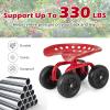 imageGoplus Garden Cart with Wheels Utility Stool Cart wAdjustable 360 Degree Swivel Seat Outdoor Lawn Yard Rolling Work Seat Garden Scooter for Planting GreenRed