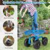 imageGoplus Garden Cart with Wheels Utility Stool Cart wAdjustable 360 Degree Swivel Seat Outdoor Lawn Yard Rolling Work Seat Garden Scooter for Planting GreenBlue