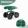 imageGoplus Garden Cart with Wheels Utility Stool Cart wAdjustable 360 Degree Swivel Seat Outdoor Lawn Yard Rolling Work Seat Garden Scooter for Planting GreenGreen