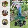 imageGoplus Garden Cart with Wheels Utility Stool Cart wAdjustable 360 Degree Swivel Seat Outdoor Lawn Yard Rolling Work Seat Garden Scooter for Planting GreenGreen