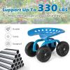 imageGoplus Garden Cart with Wheels Utility Stool Cart wAdjustable 360 Degree Swivel Seat Outdoor Lawn Yard Rolling Work Seat Garden Scooter for Planting GreenBlue