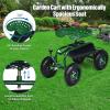 imageGoplus Garden Seat with Wheels Rolling Garden Cart with 360 Degree Swivel Seat for Planting Gardening Stool wTool Tray Basket Gardening Chair Workseat Patio Wagon Scooter for SeniorsGreen
