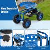 imageGoplus Garden Seat with Wheels Rolling Garden Cart with 360 Degree Swivel Seat for Planting Gardening Stool wTool Tray Basket Gardening Chair Workseat Patio Wagon Scooter for SeniorsBlue