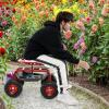 imageGoplus Garden Seat with Wheels Rolling Garden Cart with 360 Degree Swivel Seat for Planting Gardening Stool wTool Tray Basket Gardening Chair Workseat Patio Wagon Scooter for SeniorsRed