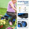 imageGoplus Garden Seat with Wheels Rolling Garden Cart with Adjustable 360 Swivel Seat Tool Tray Basket for Lawn Yard Patio Heavy Duty Gardening Stool Outdoor Wagon Scooter for SeniorsBlue