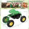 imageGoplus Garden Seat with Wheels Rolling Garden Cart with Adjustable 360 Swivel Seat Tool Tray Basket for Lawn Yard Patio Heavy Duty Gardening Stool Outdoor Wagon Scooter for SeniorsGreen