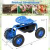 imageGoplus Garden Seat with Wheels Rolling Garden Cart with Adjustable 360 Swivel Seat Tool Tray Basket for Lawn Yard Patio Heavy Duty Gardening Stool Outdoor Wagon Scooter for SeniorsBlue